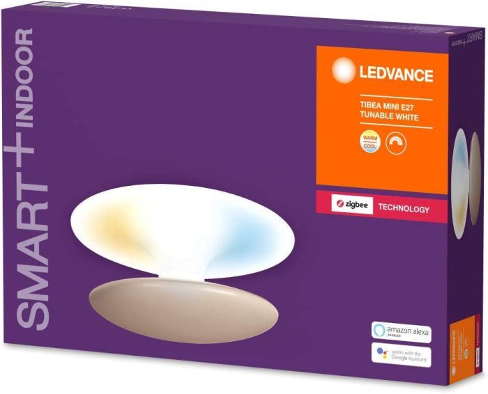 Ledvance SMART+ TIBEA Innenleuchte Bundle inkl. LED-Lampe für indirekte Beleuchtung mit ZigBee-Technologie, Aluminium, 22 W, weiß