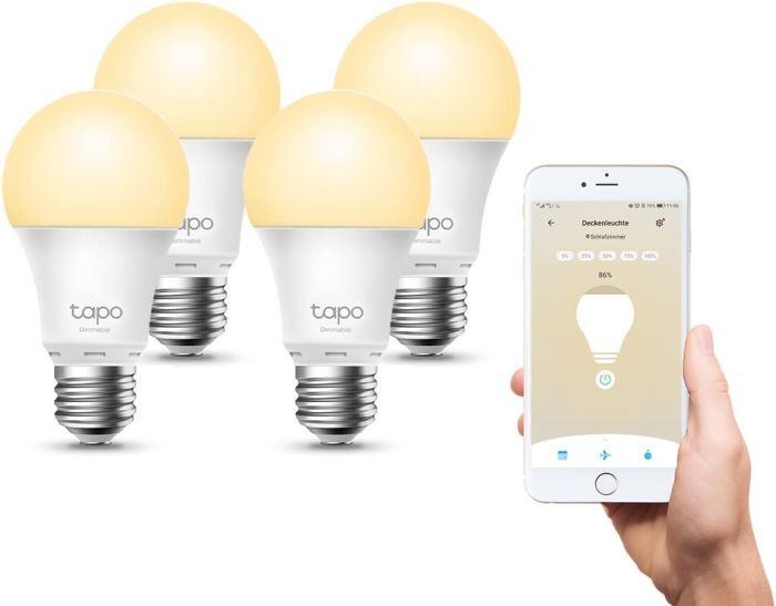 TP-Link Tapo L510E Leuchtmittel Smarte WLAN Glühbirne E27 dimmbar 8.7W Lampe 4ER PACK [B-WARE]