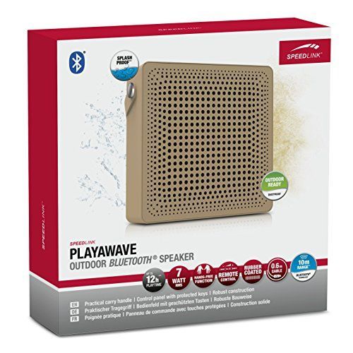 Speedlink (B-WARE) Playawave Outdoor Bluetooth-Lautsprecher (bis zu 12 Stunden Spielzeit, staubgeschützt, spritzwassergeschützt nach IP-Schutzklasse 65) braun