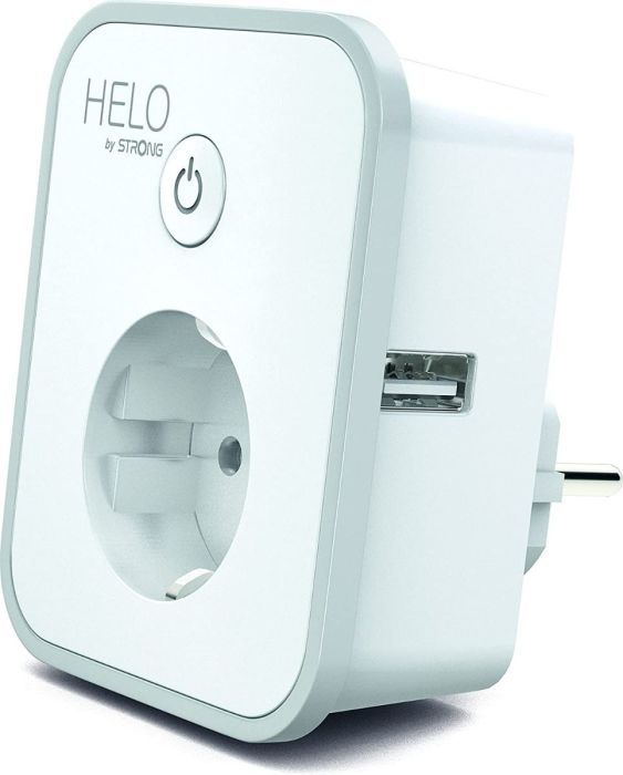 Strong HELO-PLUSB WLAN Steckdose mit Stromzählerfunktion und USB-Anschluss (Alexa, Google Steckdose, Sprachsteuerung, Netzstecker, Schalter, WLAN, Smartphone-Steuerung) weiß