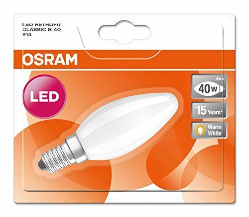 6x Osram LED Kerze Lampe | Sockel E14 |Warm White (2700 K) | ersetzt Glühlampen mit 40 W | 4,00 W | Matt | LED (R3.F50.6453 )