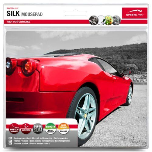 Speedlink (B-WARE) Silk Mauspad roter Sportwagen (weiche Oberfläche, geringer Gleitwiderstand, gummierte Unterseite, verschiedene Motive)