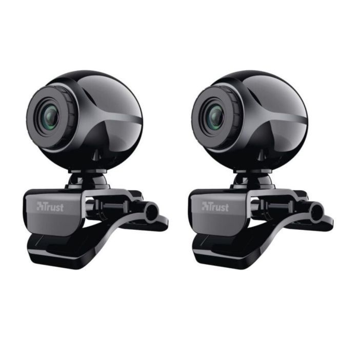 Trust Exis Webcam 300K mit Mikrofon USB Webkamera 480p Camera USB Schwarz [2er]