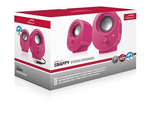 Speedlink (B-WARE) Aktive Stereo-Lautsprecher - SNAPPY Stereo Speaker USB (4W RMS Ausgangsleistung - stufenloser Lautstärkeregler - 1,2 m Kabellänge) Computer / Laptop berry berry