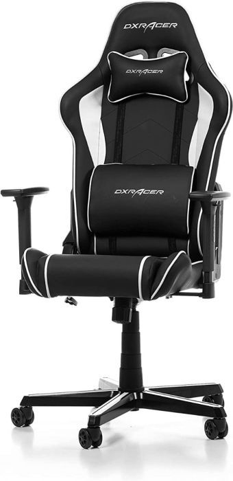 DXRacer P08 Gaming Stuhl Drehstuhl Bürostuhl Schreibtischstuhl Schwarz/Weiß[B-WARE]