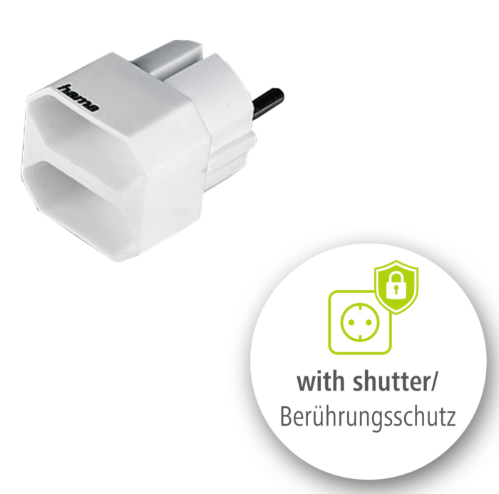 Hama 2-fach Steckdosenadapter Mehrfachstecker Adapter Weiß