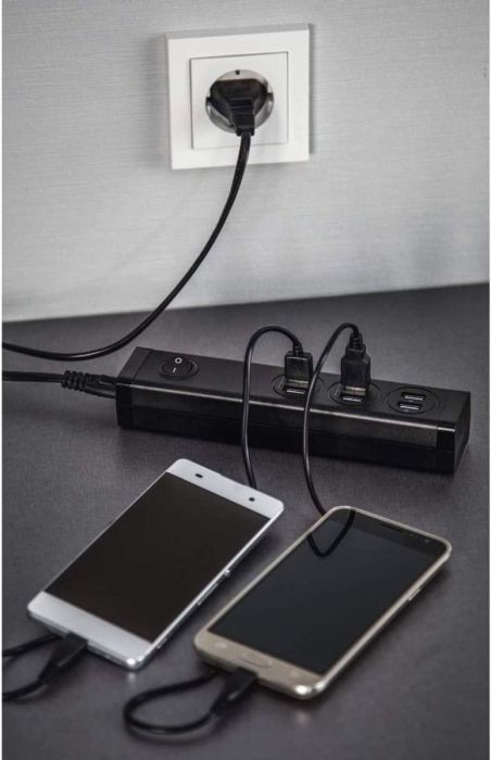 Hama USB Ladestation 6-Fach mit Schalter Mehrfach Ladegerät LED Betriebsanzeige
