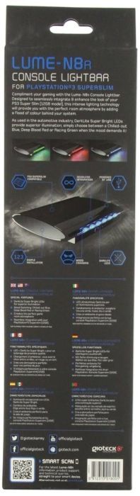 gioteck LUME LN8R Luminate USB LED Konsole Lightbar für Playstation 3 Superslim [B-WARE]