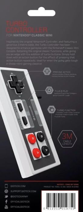 Gioteck Turbo Controller Kabelgebunden Gamepad für Nintendo Classic Mini NES