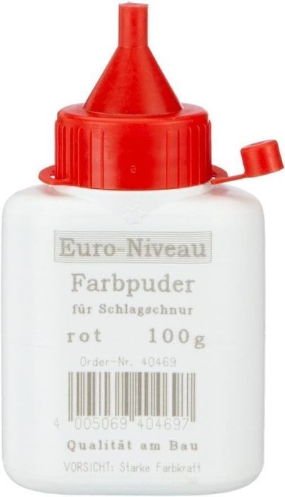Stabila 40469 Euro Niveau Farbpuder für Schlagschnur Farbpuder-Patrone 100g Rot