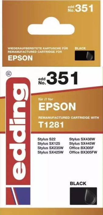 Edding EDD-351 Druckerpatrone Schwarz Tintenpatrone kompatibel für Epson T1281