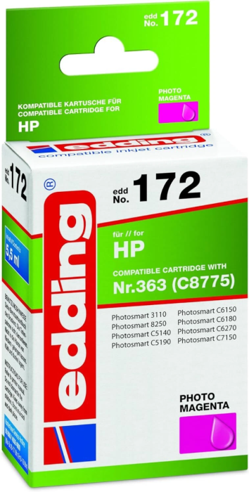 Edding 18-172 Druckerpatrone Kartusche Ersetzt HP Nummer 363 C8775 Einzelpatrone