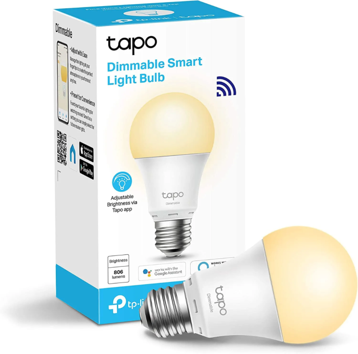 TP-Link Tapo L510E Smarte Glühbirne E27 WLAN Leuchtmittel dimmbar 8,7W 2700K 2ER PACK [B-WARE]
