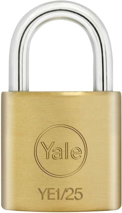 YALE Vorhängeschloss Messing 25mm Hangschloss + 3 Schlüssel