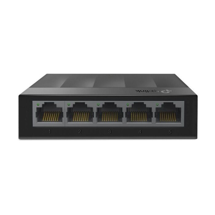 TP-Link LS1005G 5-Port Desktop Switch (5 x Gigabit Auto-Negotiation RJ45 Ports, IEEE 802.3x, Plug and Play, energiesparend, Plastikgehäuse für einfache Tisch- oder Wandmontage) schwarz
