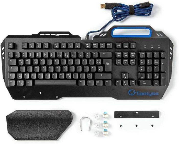 Nedis® Mechanische Gaming Tastatur LED Beleuchtet RGB Keyboard DE Layout QWERTZ 12 Multimedia-Tasten Schwarz