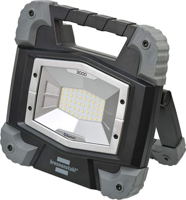 Brennenstuhl Mobiler Bluetooth LED Strahler TORAN 3000 MB/LED Baustrahler 30W für außen (LED Arbeitsstrahler mit Steuerung per App, 5m Kabel, 3000lm, IP55)