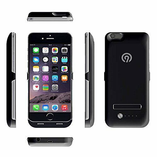 NINETEC 4800mAh Power Case + Schutzhülle 2in1 mit Akkufunktion Power Bank Zusatzakku für iPhone 6/6s Plus Black