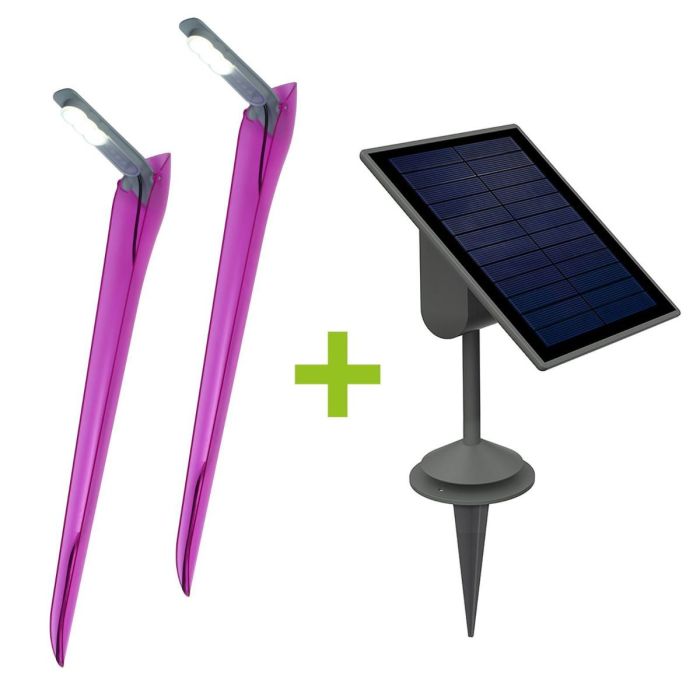 LUTEC LED Spießleuchten Set inc Solarpaneel Violet 1 Watt [B-Ware]