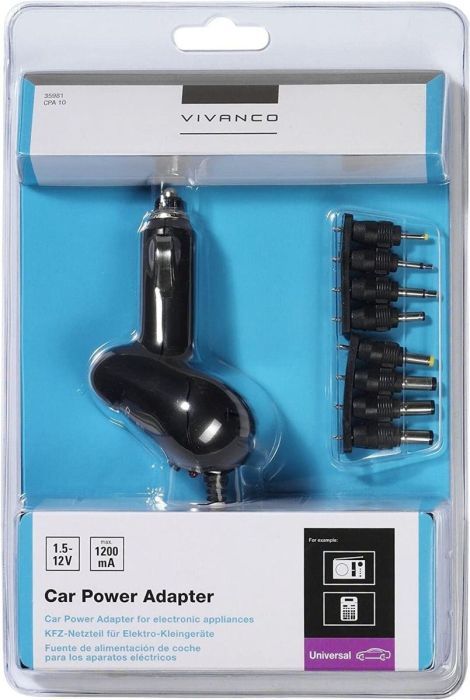 Vivanco KFZ Netzteil 12 V-1,5 V Auto Schaltnetzteil Universal Netzadapter Ladegerät 1200 mAh