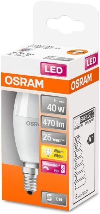 OSRAM STAR+ RGBW LED Lampe E14 Sockel mit Fernbedienung Kerzenform 40W Dimmbar 