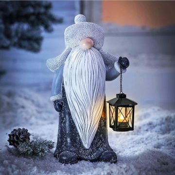 Weltbild Gartenzwerg 40 cm Gartenfigur Gartendeko mit Laterne Deko-Figur 