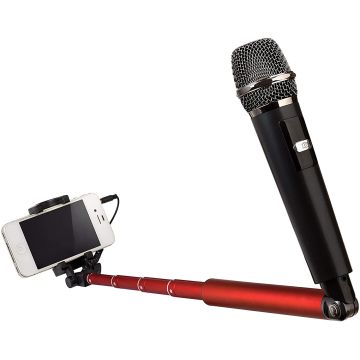 The Voice Sing-a-Long Selfie-Stick Teleskop Einbeinstativ mit Mikrofon rot