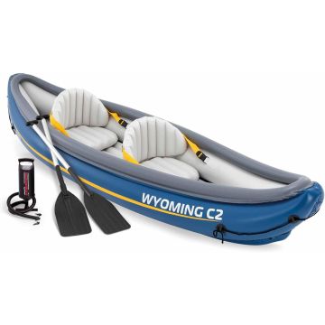 Intex Wyoming C2 Aufblasbares Kajak 307x89x53cm Schlauchboot 2-Sitzer