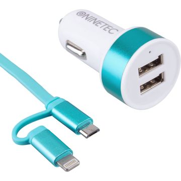 Zigarettenanzünder Kfz Auto Ladegerät USB Adapter Ladeadapter Blau 2x