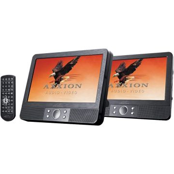 Axxion Tragbarer DVD-Spieler mit 2 x 9 Monitor