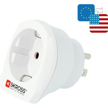 Skross Reisestecker EU auf USA Reisesteckdose Reiseadapter Weiß 