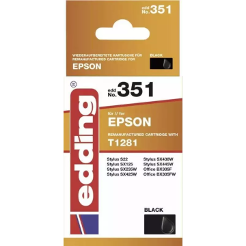 Edding EDD-351 Druckerpatrone Schwarz Tintenpatrone kompatibel für Epson T1281