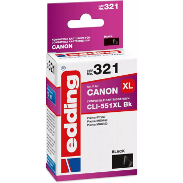 Edding EDD-321 Druckerpatrone Ersetzt Canon CLI-551X Einzelpatrone 13 ml