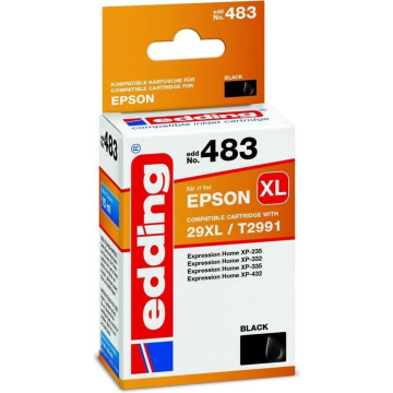 Edding EDD-483 Druckerpatrone Multipack Kompatibel für Epson 29XL T2991, Expression Home XP-235,XP-332, Expression Home XP-335,XP-432 Schwarz
