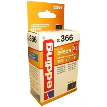 Edding EDD-366 Druckerpatrone Multipack Kompatibel für Epson 18XL Schwarz