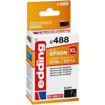 Edding Druckerpatrone EDD-488 Multipack Kompatibel für Epson 27XL, T2711 Schwarz