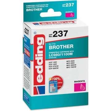 edding Druckerpatrone EDD-237 Magenta für Brother LC980M/LC1100M Einzelpatrone