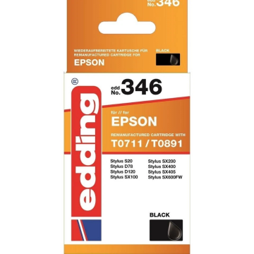 Edding EDD-346 Druckerpatrone Multipack für Epson T071140, Epson T071140, Stylus DX 7000, D 92, DX 6050 EN, DX 700, DX 4000, DX 6000, D 78,Stylus DX 4050, DX 5050