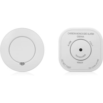 Smartwares SH8-99111 Funk Rauchmelder + CO Warnmelder Gasmelder Set 10 Jahre Batterie