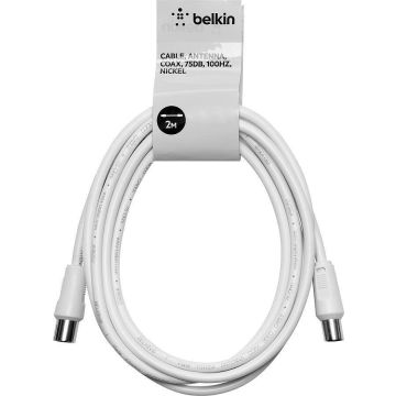 Belkin Antennenkabel Koaxial Kabel Coax Cable Satkabel 2 m Weiß