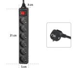 Hama 6-Fach Steckdosenleiste mit Schalter Mehrfachsteckdose 1,4m 