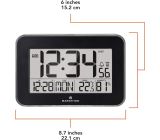 MARATHON Digitale Atom-Wanduhr mit Innentemperatur
