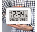 MARATHON Digitale Atom-Wanduhr Zeitumstellung mit Innentemperatur