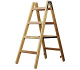 Brennenstuhl Holz-Stehleiter 2x4 Sprossen Holzleiter 1,2 m