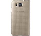 Samsung S-View Schutzhülle Flip Case Cover für Samsung Galaxy Alpha - Gold