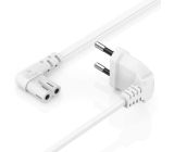 Hama Euro Netzkabel gewinkelt 3m Eurostecker Euro Netzstecker 