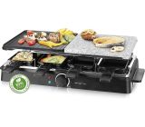 Emerio Raclette 8 Personen Grill und Stein mit Pfännchen und Wender SET