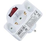 Vivanco 3 Fach Steckdosenadapter mit Schalter Zwischenstecker 