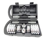 Fidusport 20 kg Hantel Set Silber Kofferset Hanteln Dumbbell Set" Metall Chrom