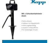 Kopp Außensteckdose Erdspieß 2 Schutzkontakt Aussensteckdose
